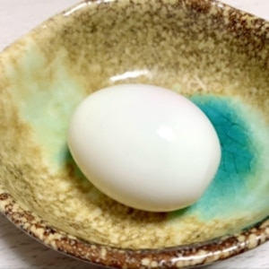 水は鍋底１ｃｍ未満　５分だけ加熱　時短ゆで卵